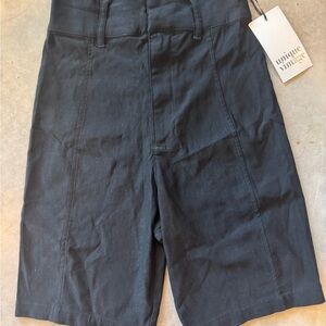 Unique Vintage Black Flat Front Shorts